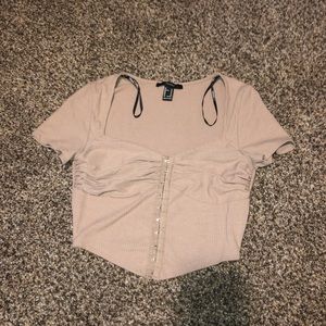 Beige going out top - cropped